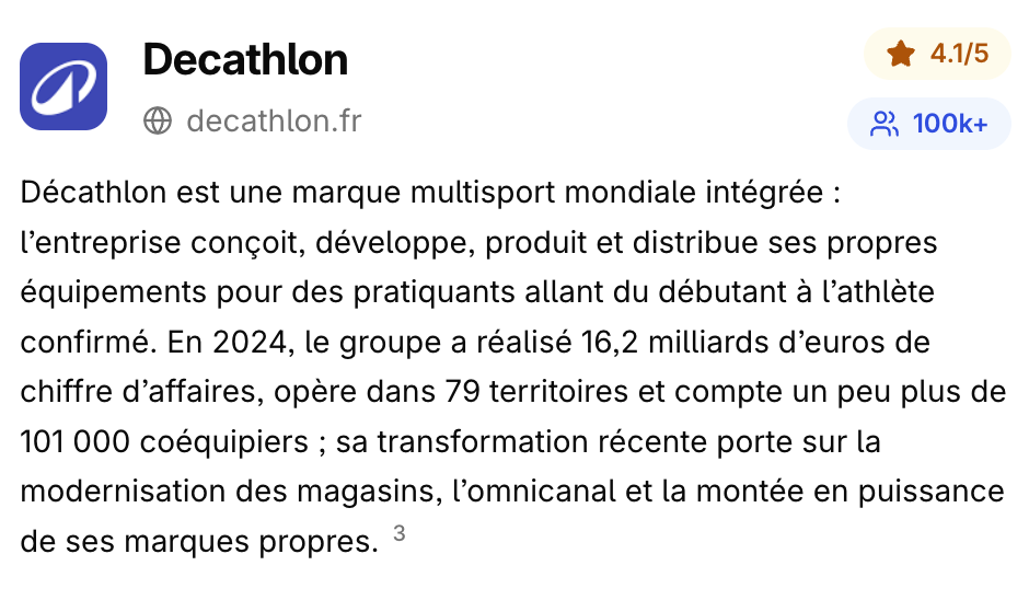 Recherche entreprise automatique